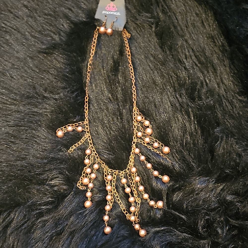 Paparazzi Copper Beaded Necklace Set